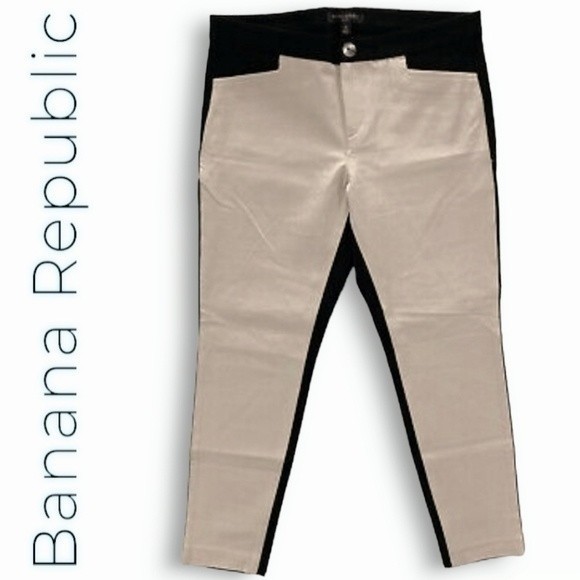 Banana Republic Sloan Fit Y2K Straight Leg Pants Khaki Front & Black Back, sz 4 - Picture 8 of 12